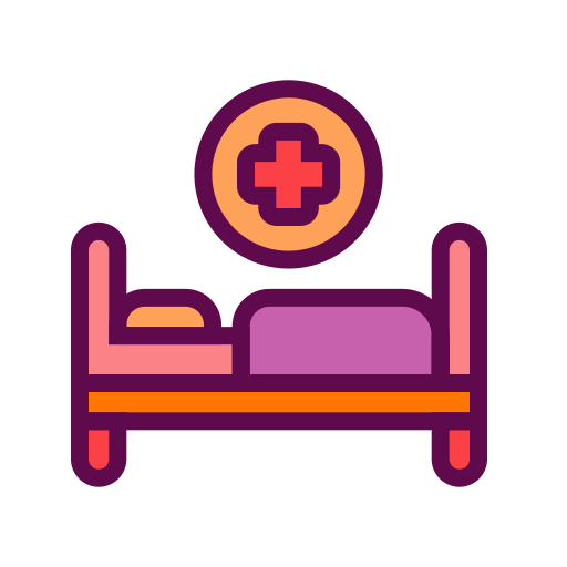 cama de hospital Generic Outline Color icono