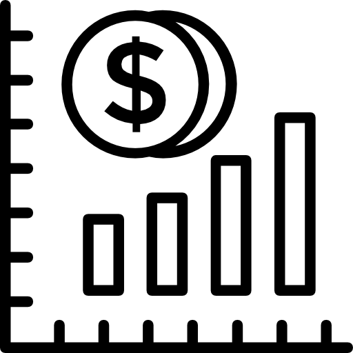 gráfico de barras Vector Market Light Rounded icono