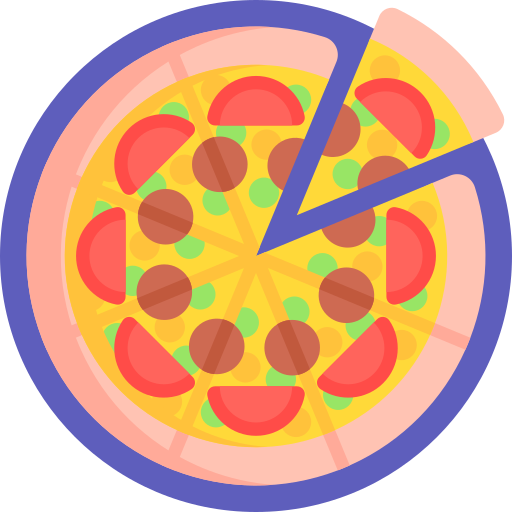 pizza Detailed Flat Circular Flat Icône