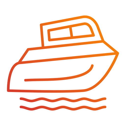 łódź motorowa Generic Gradient ikona