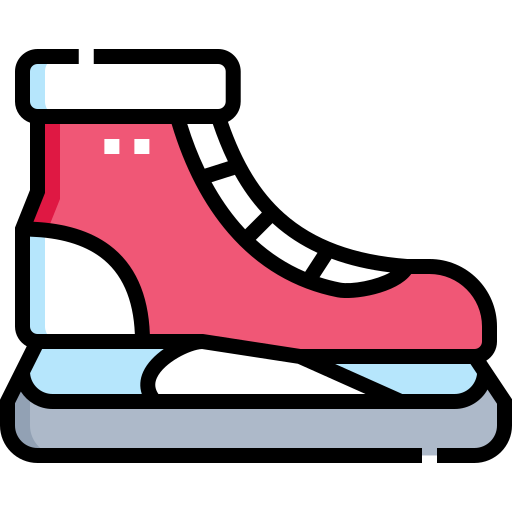zapatos de patinaje sobre hielo Detailed Straight Lineal color icono