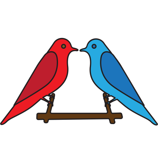 pájaros del amor Generic Thin Outline Color icono
