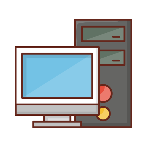 monitor komputera Generic Outline Color ikona