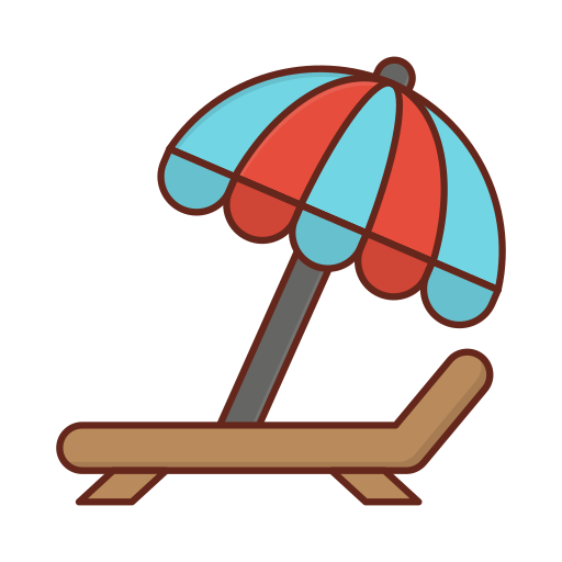 Deck chair Generic Outline Color icon