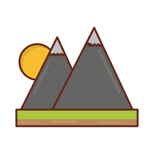 montagnes Generic Outline Color Icône