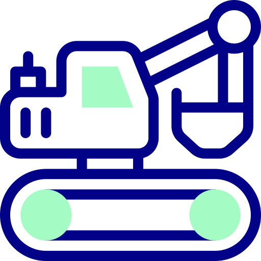 Excavator Detailed Mixed Lineal color icon