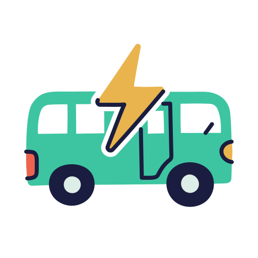 autobus elektryczny Generic Flat ikona