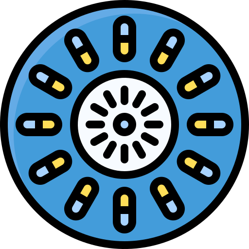 pílulas anticoncepcionais Generic Outline Color Ícone