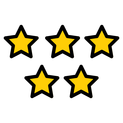 Five stars Generic Outline Color icon