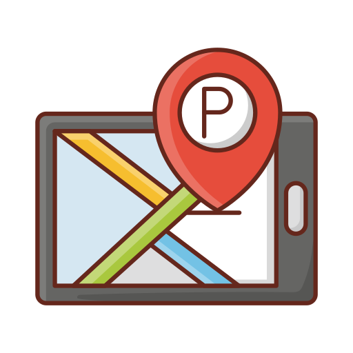 Mobile map Generic Outline Color icon