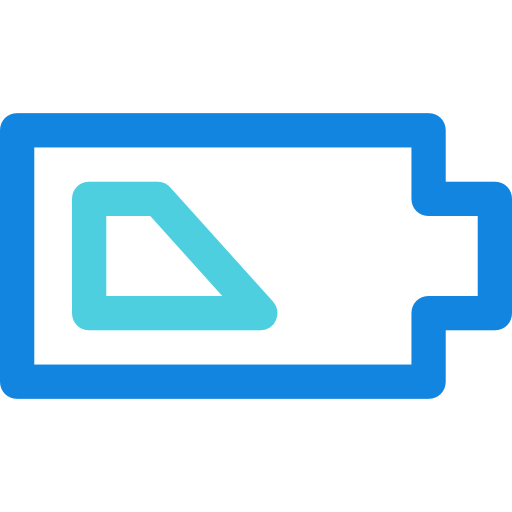 lage batterij Kiranshastry Lineal Blue icoon