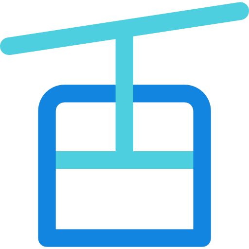 cabina del teleférico Kiranshastry Lineal Blue icono