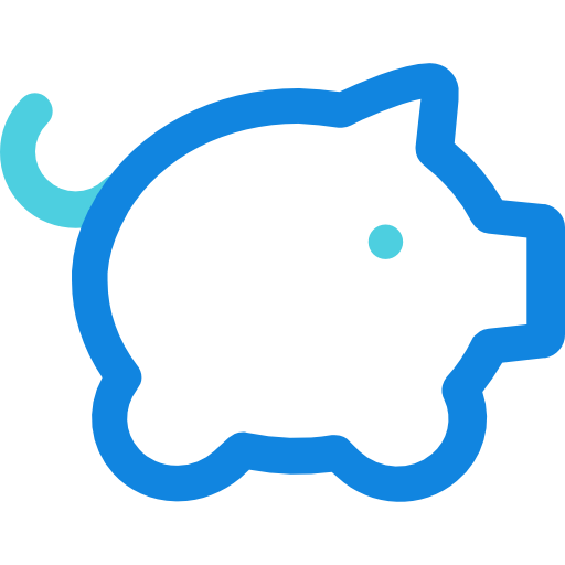 Świnka skarbonka Kiranshastry Lineal Blue ikona