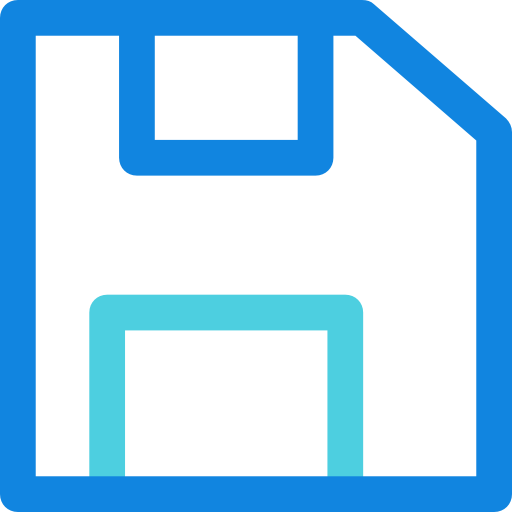 diskette Kiranshastry Lineal Blue icoon