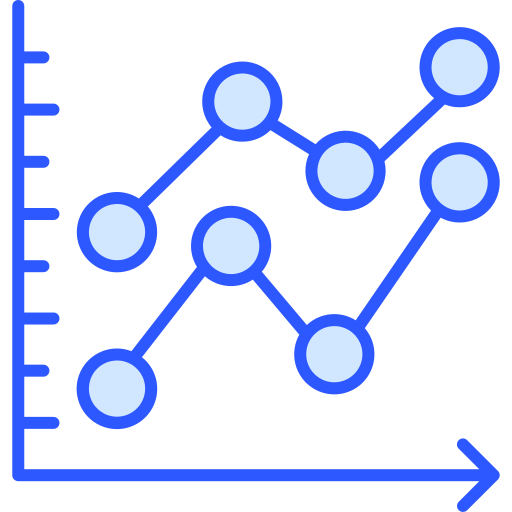 折れ線グラフ Generic Blue icon