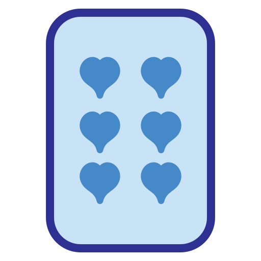zes van harten Generic Blue icoon