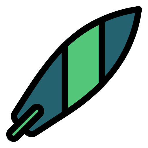 サーフィンボード Generic Outline Color icon