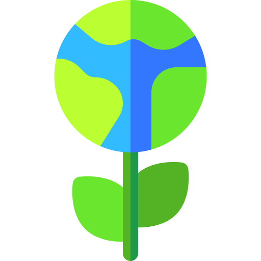 planeta verde Basic Rounded Flat icono