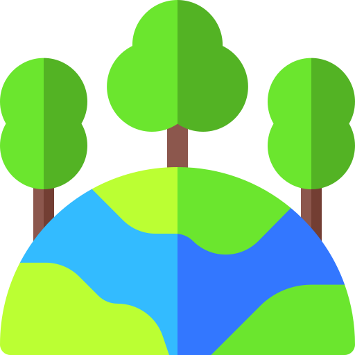 zielona planeta Basic Rounded Flat ikona