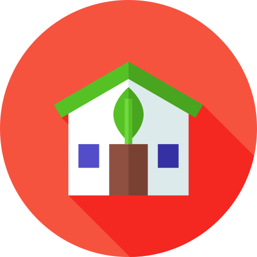 groen huis Flat Circular Flat icoon