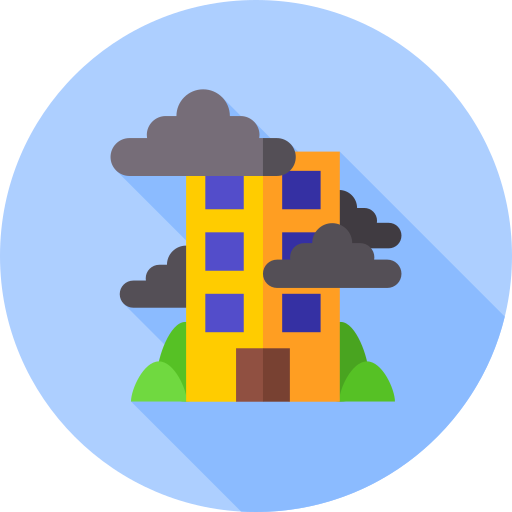 smog Flat Circular Flat icon