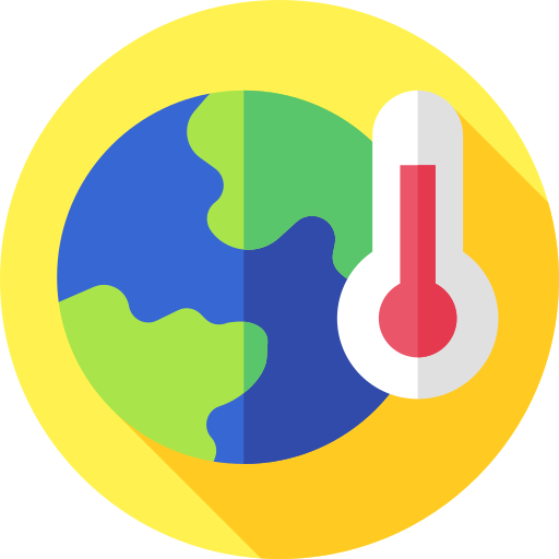 opwarming van de aarde Flat Circular Flat icoon