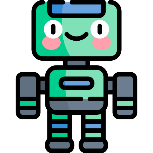 robot Kawaii Lineal color Icône