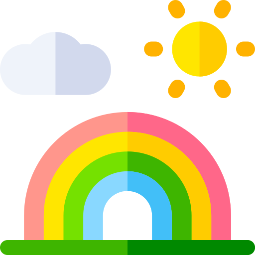 regenboog Basic Rounded Flat icoon