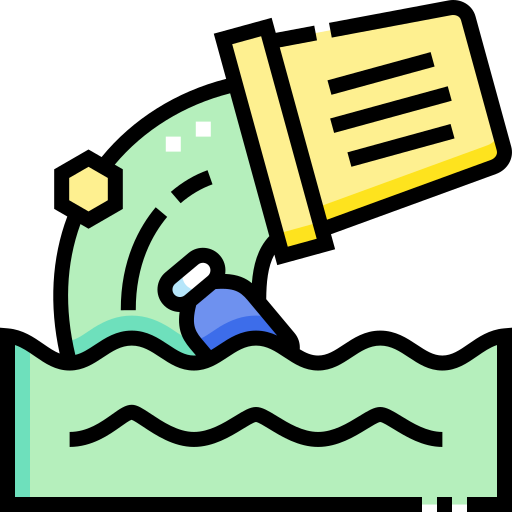 Water pollution Detailed Straight Lineal color icon