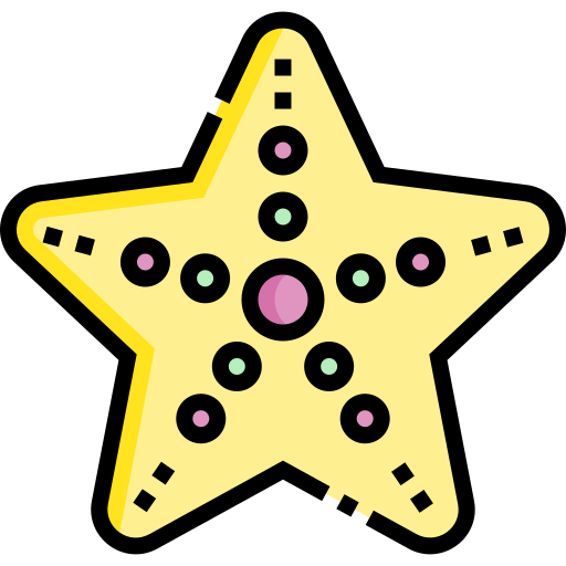 Starfish Detailed Straight Lineal color icon