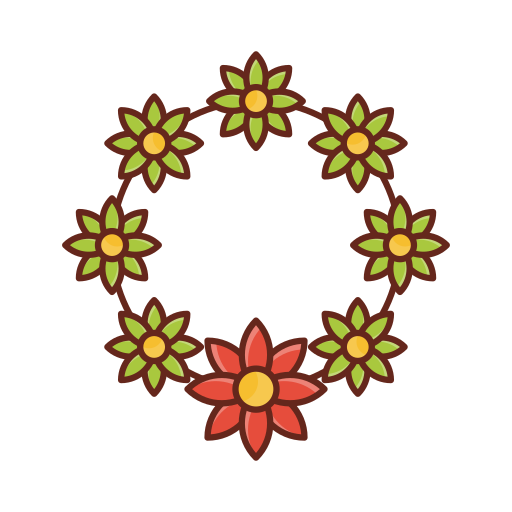 花の冠 Generic Outline Color icon