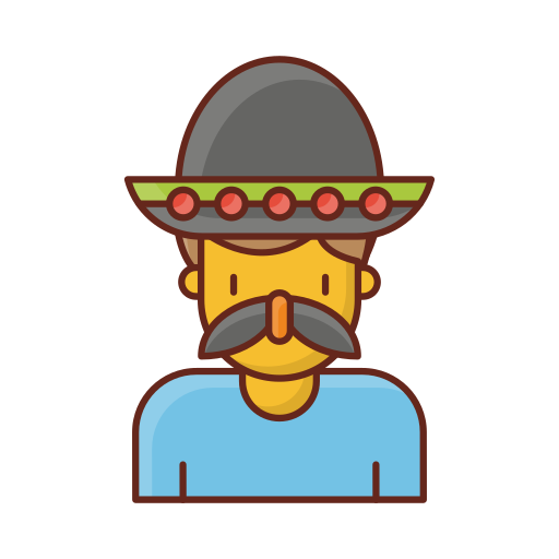 Mexican man Generic Outline Color icon