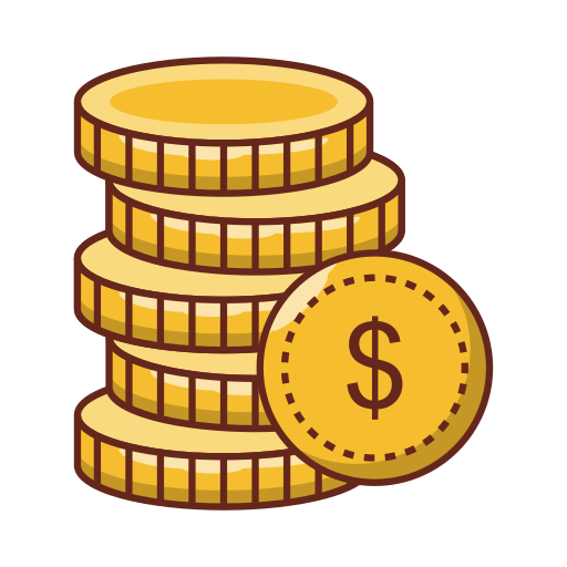 Долларовые монеты Generic Outline Color иконка