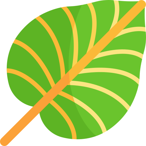 feuilles tropicales Kawaii Flat Icône