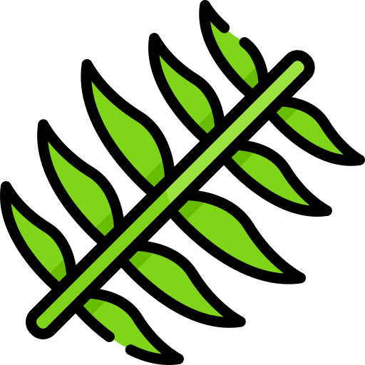feuilles tropicales Kawaii Lineal color Icône