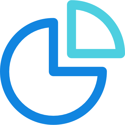 wykres kołowy Kiranshastry Lineal Blue ikona