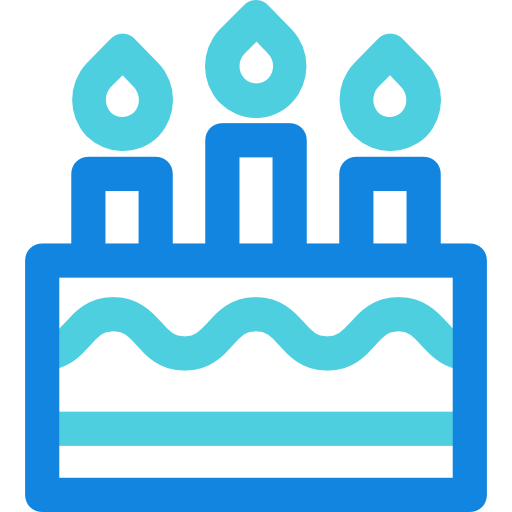 cumpleaños Kiranshastry Lineal Blue icono