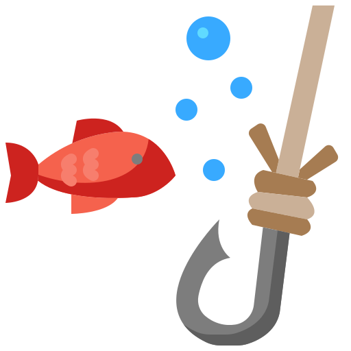 Рыболовный крючок Generic Flat иконка