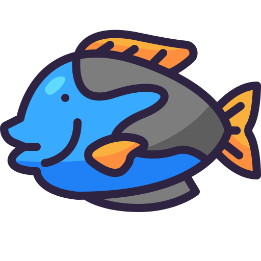 Голубая рыба Generic Outline Color иконка