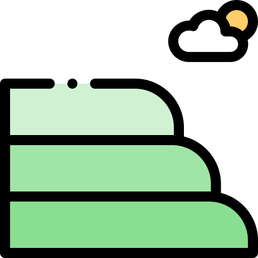 Terraces Detailed Rounded Lineal color icon