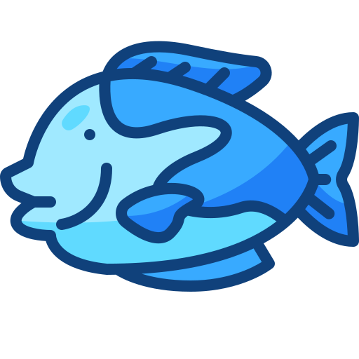 poisson bleu tang Generic Outline Color Icône