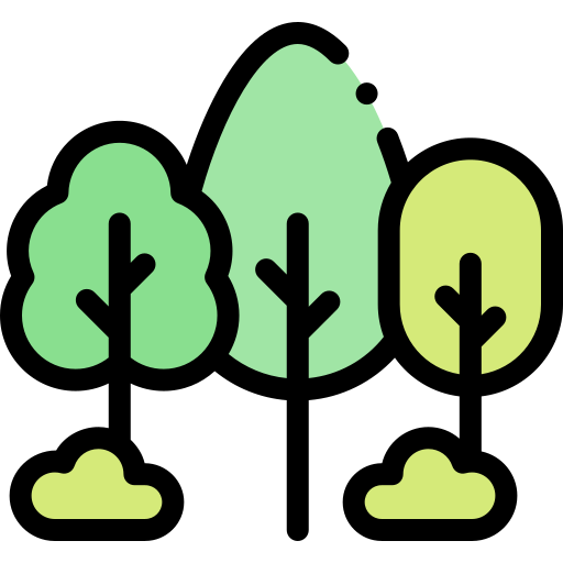 Trees Detailed Rounded Lineal color icon