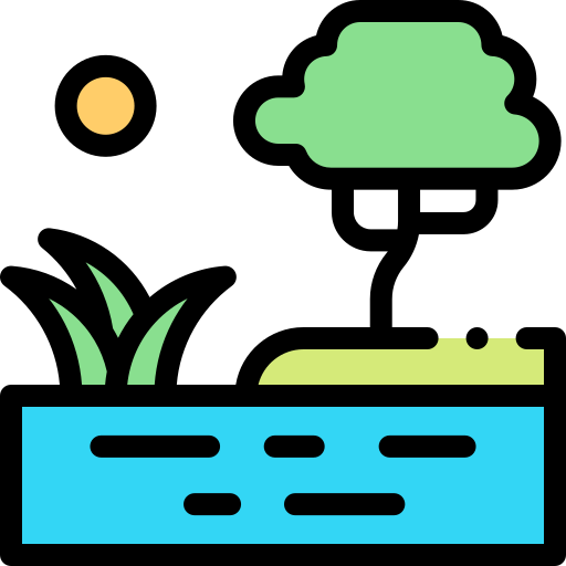 호수 Detailed Rounded Lineal color icon