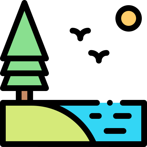 Pine tree Detailed Rounded Lineal color icon