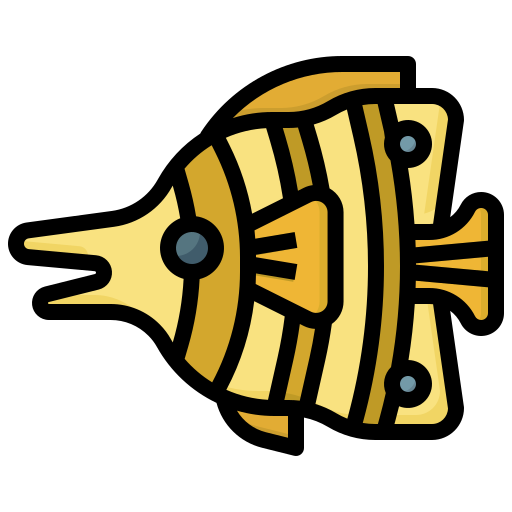 pez mariposa Generic Outline Color icono