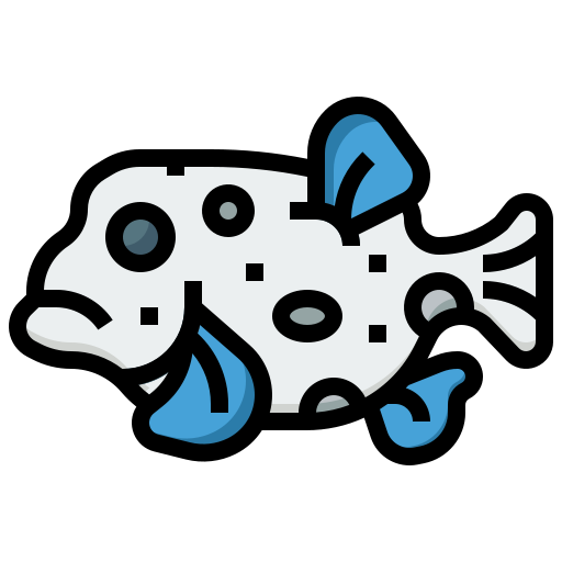рыба фугу Generic Outline Color иконка