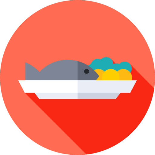 pescado Flat Circular Flat icono