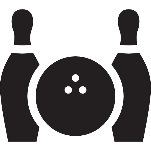 palla da bowling e due ciotole  icona