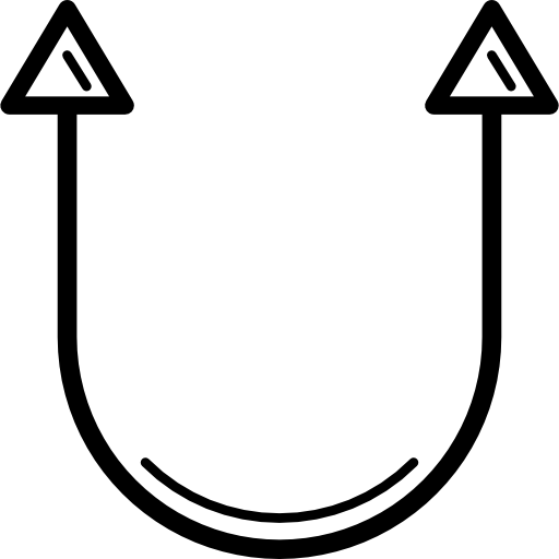 flecha doble curva  icono