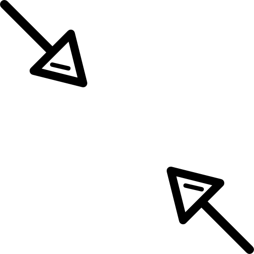 deux flèches diagonales pointant vers le centre  Icône
